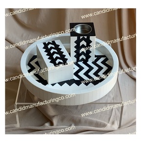 ชุดเตาเครื่องหอมเรซินฝังเรซินทรงสี่เหลี่ยมเป็นมิตรกับสิ่งแวดล้อมสำหรับเครื่องหอม Eid ramadan ถาดเตา - Product Image 1