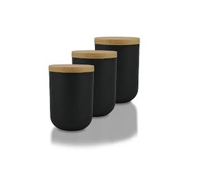 <b>Set</b> of 3 Iron <b>Tea</b> <b>Coffee</b> <b>Sugar</b> Jar in Black Color - Product Image 6