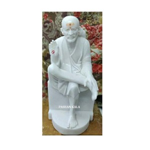 White Stone Sai Baba Statue - Product Image 1