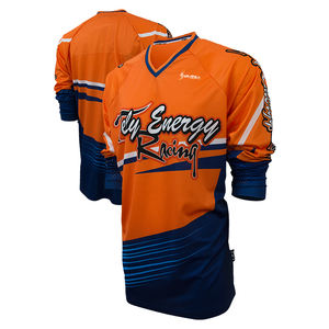 Camiseta de carreras bordada con logotipo personalizado de manga larga por sublimación de poliéster al por mayor, equipo de carreras con características reflectantes de seguridad - Product Image 2