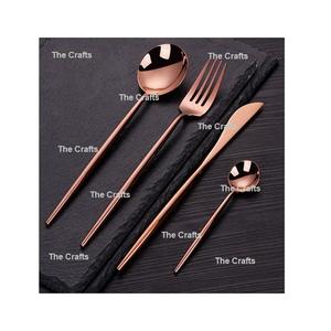 Set Of 4 <b>Knife</b> <b>Fork</b> <b>And</b> Spoons Set In Brass Gold Color Cutlery Set For Home Hotel <b>And</b> Restaurant Usage - Product Image 3