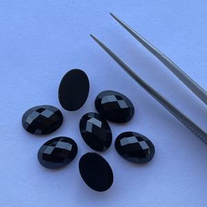 พลอยพลอยสีดำธรรมชาติสีดำ10มม. 12มม. สำหรับตรวจสอบขนาดทรงวงรีตัดเป็นกุหลาบอัญมณีหลวมจากซัพพลายเออร์ขายส่งยอดนิยมออนไลน์ - Product Image 2
