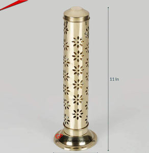 Quemador Vertical de incienso, Torre chapada en plata de latón de lujo - Product Image 3