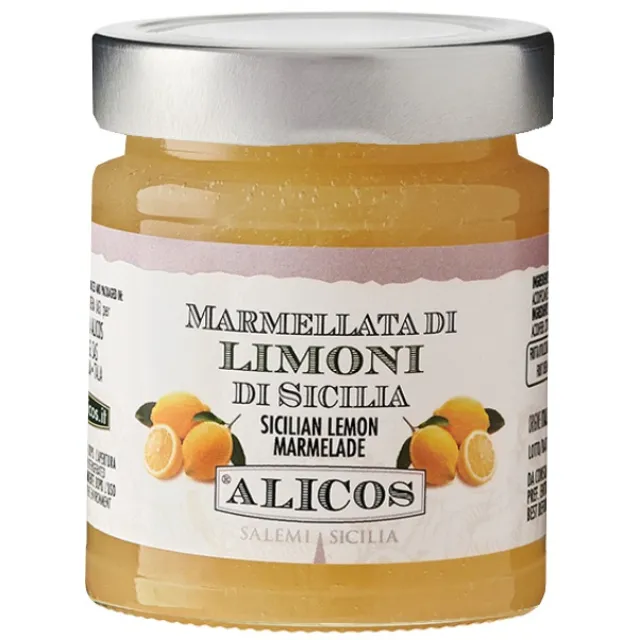 Made in Italy traditional jam fruit preserved glass jar 220 g sweet sicilian lemon marmalad for sale