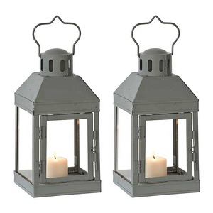 Mini Faroles Metálicos Grises para Uso en el Hogar, Hoteles, Restaurantes, Jardines, Exteriores, Alta Calidad, Gran Cantidad, Más Vendidos, Mejores para Exportación - Product Image 1