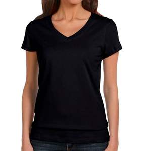 T-shirt manches courtes et col en v pour femmes, blanc, couleurs personnalisées, bleu Royal, été, - Product Image 6