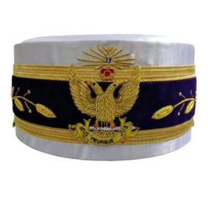 Gorro de corona masónica de 3rd grados, sombrero de copa escocesa púrpura, bulón bordado a mano - Product Image 2