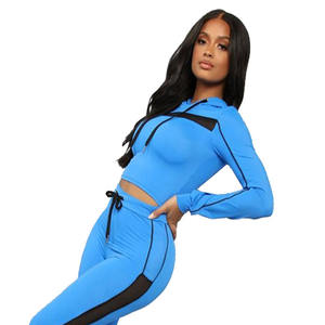 คุณภาพสูงผู้หญิงปิดซิป Hood กับกางเกงที่กำหนดเองโลโก้ - Product Image 3