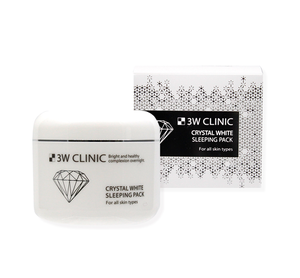 Cosmético Coreano 3W CLINIC CRYSTAL WHITE SLEEPING PACK Crema Facial Nocturna con Ácido Hialurónico Nutritiva, Iluminadora y Aclarante K-beauty - Product Image 1