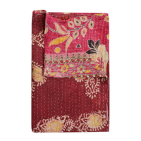 Couvre-lit Kantha fait à la main couette vintage dernier coton imprimé Patchwork tissé et cousu à la main