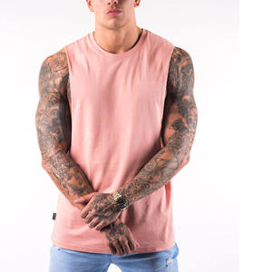 Débardeur de sport Stringer de fitness personnalisé pour hommes Style décontracté grande taille concevez votre propre débardeur de musculation uni en coton - Product Image 1