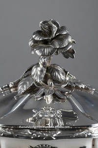 Platos de servicio clásicos con cubierta para el hogar, utensilios de cocina para Hotel, vajilla de Hotel, platina de decoración, plato de Metal pulido plateado - Product Image 5