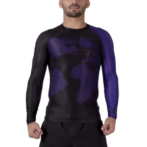 Quick Dry Long Sleeve Swim <b>Shirt</b> Chlorine Resistant Rashie Upf50+ Rashguard Men's Surfing Rash Guard - Product Image 1