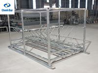 Alimentadores de heno de acero galvanizado portátiles duraderos fuertes para caballos/alimentador redondo de pacas de heno para equipo ganado
