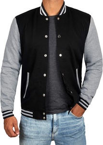 Chaqueta universitaria de invierno con cuello levantado para hombre de alta calidad, chaquetas de béisbol bordadas, patrón de retazos de estilo callejero - Product Image 4
