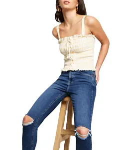 Calção feminina jeans com borla, casual, reta, plus size, oem, personalizado, spandex, solto, 2020