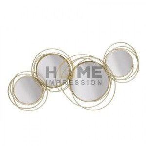 Atractivo espejo de pared contemporáneo de aluminio redondo con borde de color dorado diseño elegante para decoración de hotel y sala de estar - Product Image 2