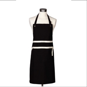 Tablier long en coton biologique, couleur noire, pour fabrication indienne certifié, vente en gros, 100% - Product Image 5