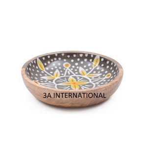 Cuenco de madera Natural impreso con pegatina para boda, Hotel, hogar, centros de mesa, cuenco de madera decorativo, mesa de Hotel - Product Image 1