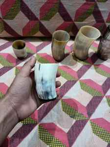 Pulido 100-200 ml Whisky Shot Horn Cup Viking Drinking Horn Cup con estilo de animal náutico Shot Wine Cup - Product Image 2