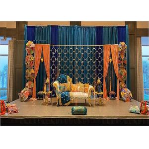 Indian <b>Mehndi</b> Sangeet Stage <b>Candle</b> Walls Wedding Stage Designer <b>Candle</b> Walls Backdrop Colorful <b>Mehndi</b> Stage Metal <b>Candle</b> Wall - Product Image 1