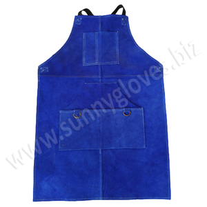 Leather Welding <b>Apron</b> Custom Cowhide Leather Bib <b>Apron</b> Safety <b>Work</b> Welding <b>Apron</b> - Product Image 6