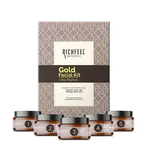 Richfeel Gold Facial Kit 5x50gms for smooth and glowing skin