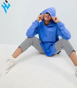Sweat à capuche pour femme, nouveau Style, bleu, pull, vêtement de rue, fendu sur le côté, large, haute qualité, - Product Image 4