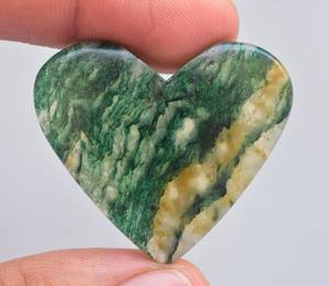 Pierre précieuse naturelle 100% naturelle, pierre précieuse en forme de cœur, Bio Aventurine, ample - Product Image 1