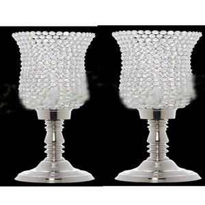 Linterna de cristal de boda, piezas centrales, lámpara de cristal de plata para boda, decoración - Product Image 1