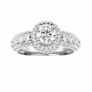 Rikhava Diamonds 10K Anillo solitario de oro blanco Diamantes puros Joyería fina con certificación de pureza de metal - Product Image 1