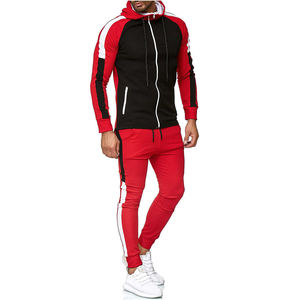Survêtements pour hommes de grande taille de couleur personnalisée unie, meilleures ventes avec survêtements à capuche à panneau avant vierge, ensembles de joggers de course - Product Image 1
