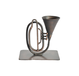 Portavelas de METAL con forma de trompeta, soporte de T-LIGHT de diseño metálico - Product Image 1