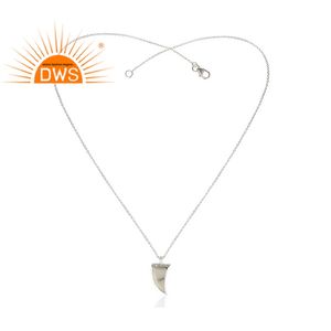 Collar de plata fina con gemas, colgante de circonia cúbica, color blanco - Product Image 2