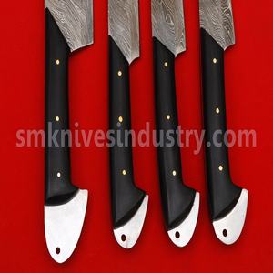 El juego de cuchillos de chef de 4 piezas de acero de Damasco hecho a mano incluye cuchillas de acero al carbono de 12 "y 9", caja de regalo de madera para uso en la cocina (SMK1120) - Product Image 4