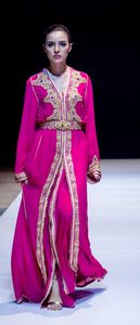 2021 diseñador hermoso vestido caftán bordado Lino sedoso para boda y fiesta desgaste Dabka diseño - Product Image 2
