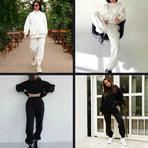 Nuevo chándal sostenible de algodón 100% para mujer, ropa deportiva cómoda de talla grande para Otoño e Invierno - Product Image 6