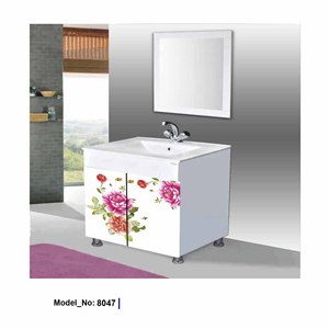 Yi — lavabo de salle de bain, toilette Combo miroir, vanité surface solide en marbre blanc - Product Image 4