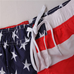 Short de bain pour homme drapeau américain Séchage rapide Vêtements de plage d'été Écologique Taille avec cordon de serrage Short de bain solide Design patriotique - Product Image 6