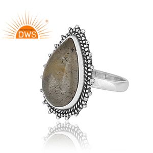 แหวนพลอยรูไทล์สีทองธรรมชาติ แหวนเงินแท้ 925 แบบฝังขอบ  ผู้ผลิตเครื่องประดับ คอลเลคชั่นคลาสสิก - Product Image 6