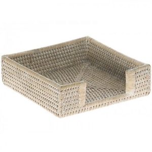 Porte-ronds de serviette de restaurant élégant boîte à serviettes décorative grise en rotin ensemble de vaisselle de dîner pour usage domestique ou commercial - Product Image 4