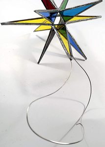 Adorno de árbol de estrella azul moraviar, hecho a mano, novedad - Product Image 4