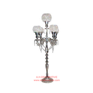 High Quality Metal Handmade Gold Embossed Square Candelabra Floor Standing Centerpiece for Wedding or Living Room Decorations - Product Image 3