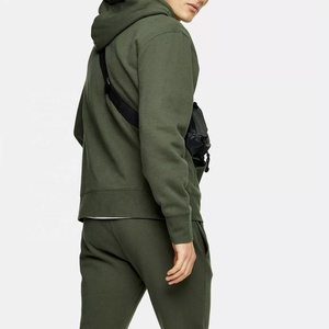 2021 Custom Wholesale Men's Workout Pullover Sweatsuit Set High Quality 100% Cotton Tracksuit Waterproof Solid Knitted - Product Image 3