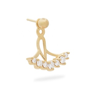 Pendientes <span class=keywords><strong>de</strong></span> Diamantes <span class=keywords><strong>de</strong></span> <span class=keywords><strong>Plata</strong></span> 925 con Bola <span class=keywords><strong>de</strong></span> Oro Sólido <span class=keywords><strong>de</strong></span> 3mm para Mujer - Product Image 6