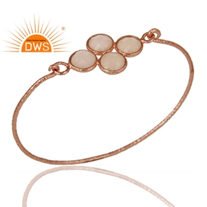 Bracelet en argent Sterling 925 plaqué or Rose 18k, bijou pour femmes, pierres précieuses, calcédoine Rose, offre spéciale - Product Image 2