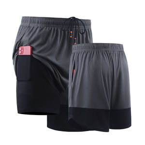 Short de course à deux étages décontracté pour hommes avec logo personnalisé OEM Respirant 100% Polyester Spandex avec poches - Product Image 5