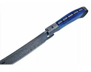 Couteau hachoir de cuisine personnalisable lame tranchante en acier damas avec traversins en os de couleur manche fixe pour la cuisine - Product Image 4