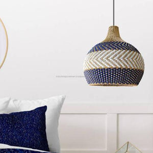 Blue Rattan <b>Lamp</b> <b>Shade</b>, Pedant Light Decor Wholesale - Product Image 4