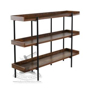 Estante pequeño de madera de nogal y hierro para libros, muebles versátiles para el hogar para oficina, comedor, cocina y almacenamiento de apartamentos - Product Image 6